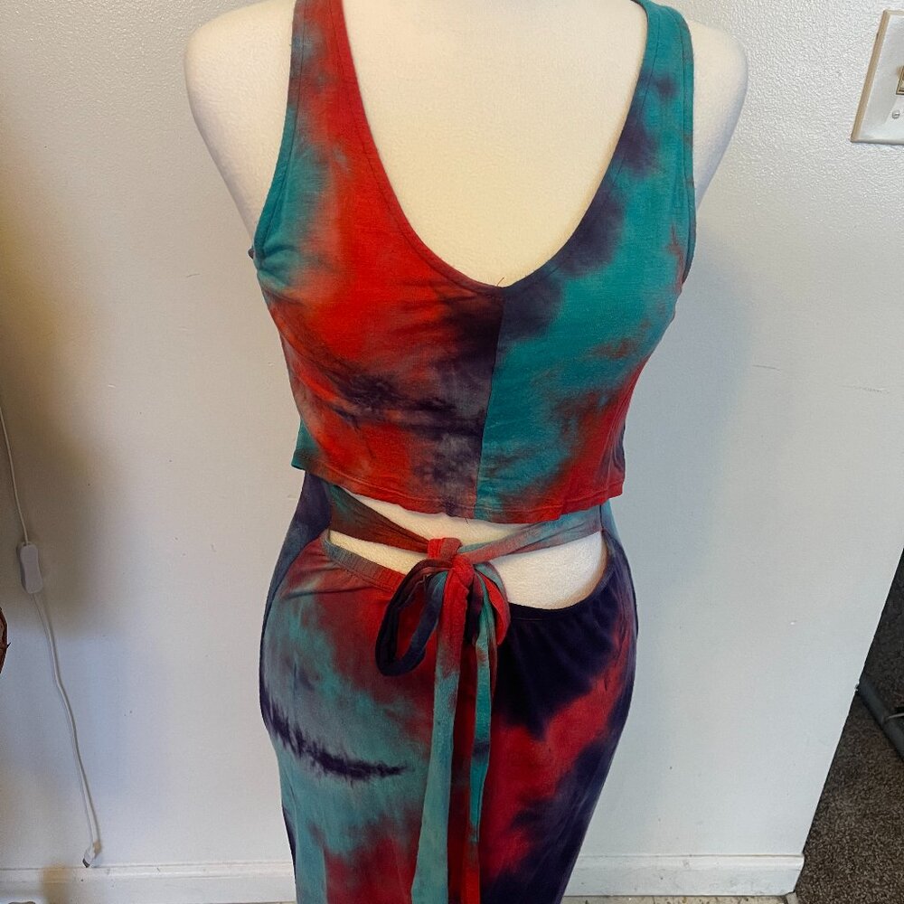 Open Front Tie Dye Summer Dress